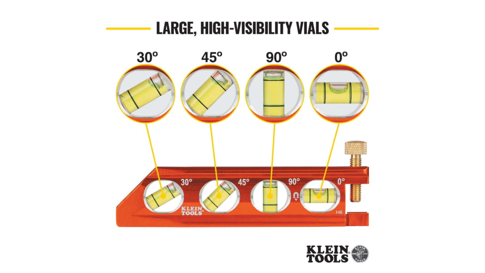 Klein Tools ACCU-BEND Level, 4 Vial, Orange, 935AB4V