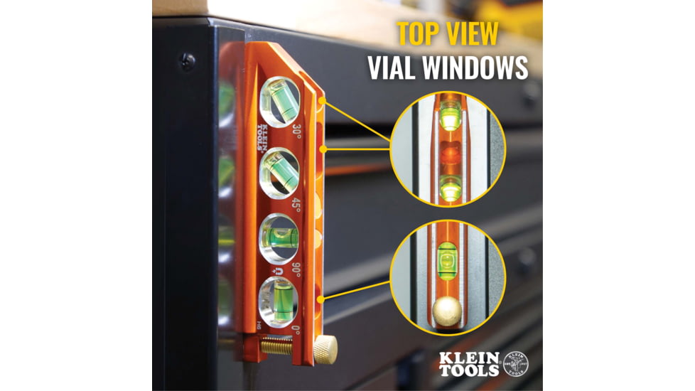 Klein Tools ACCU-BEND Level, 4 Vial, Orange, 935AB4V