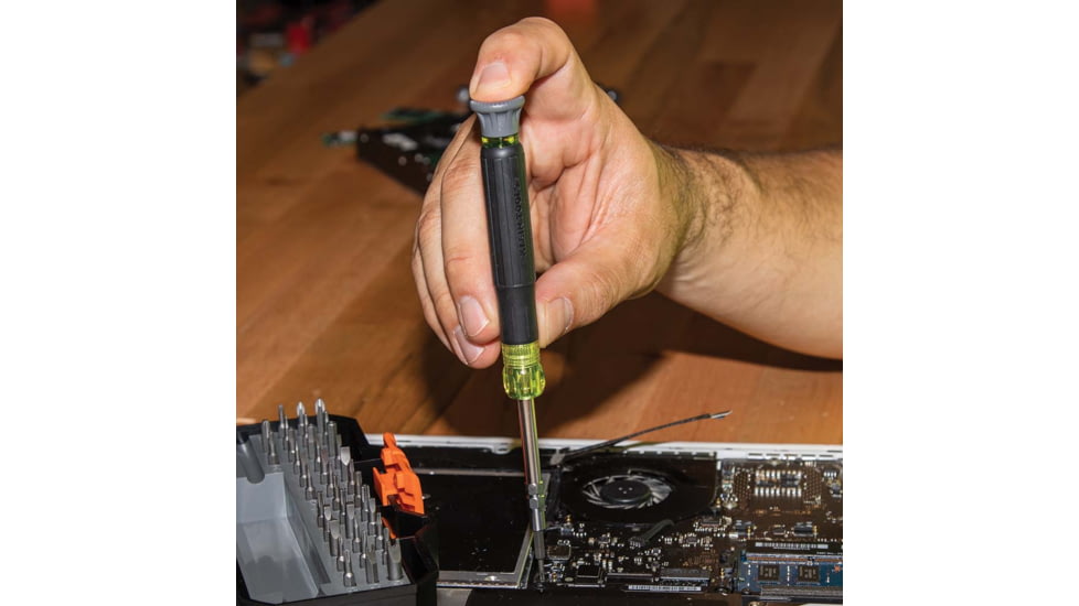 Klein Tools All in1 Precision Screwdriver Set with Case, Black/Yellow, 32717