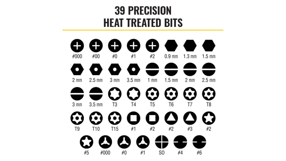 Klein Tools All in1 Precision Screwdriver Set with Case, Black/Yellow, 32717