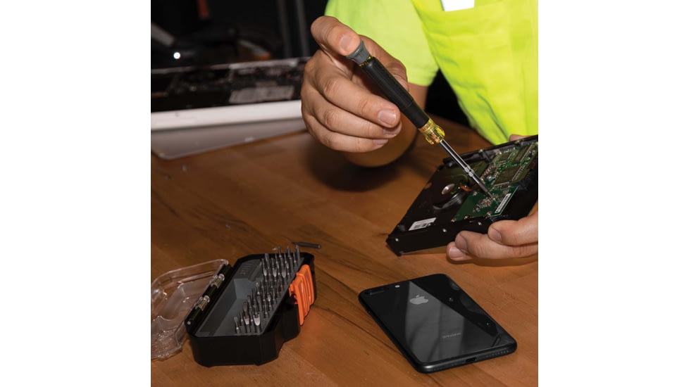 Klein Tools All in1 Precision Screwdriver Set with Case, Black/Yellow, 32717