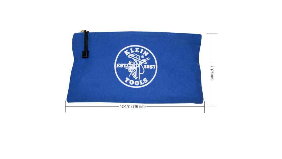 Klein Tools Canvas Tool Pouches Zipper Bags, 4-Pack, Olive, Orange, Blue, Yellow, 5140