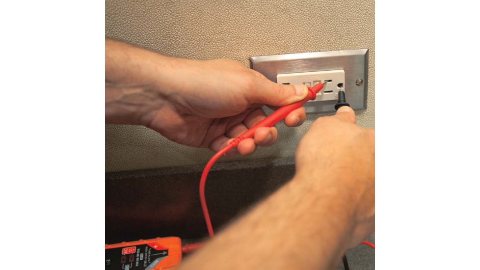 Klein Tools Electronic AC/ DC Voltage Tester, 12 - 600V, Orange/Black, ET60