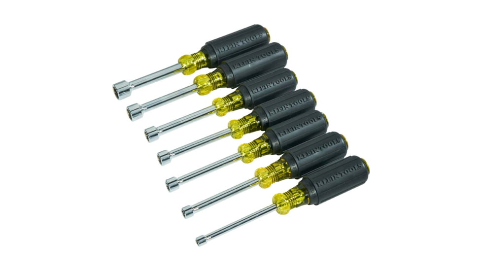 Klein Tools Magnetic Nut Driver Set, 3In Shaft, 7Piece, Black/Yellow, 631M