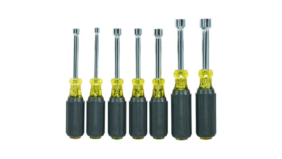 Klein Tools Magnetic Nut Driver Set, 3In Shaft, 7Piece, Black/Yellow, 631M