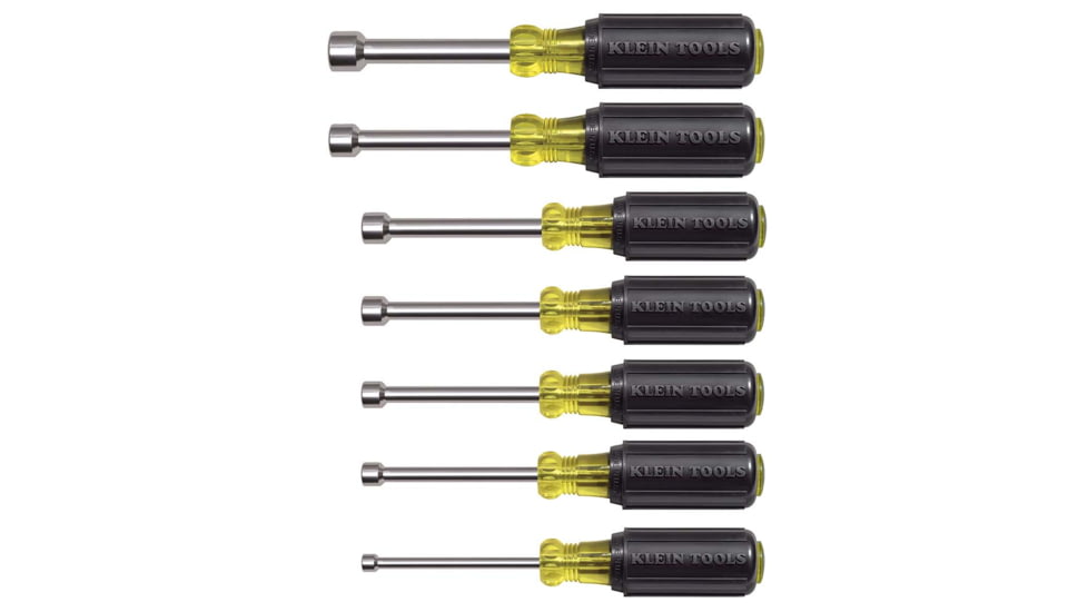 Klein Tools Magnetic Nut Driver Set, 3In Shaft, 7Piece, Black/Yellow, 631M