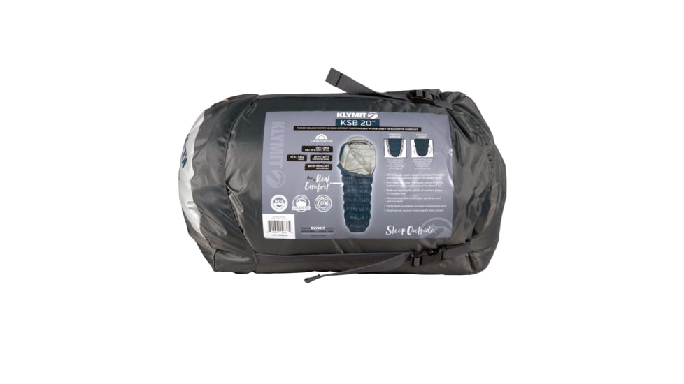 Klymit CampSaver KSB 20 Down Hybrid Sleeping Bag, Blue, 13KHBLCSC