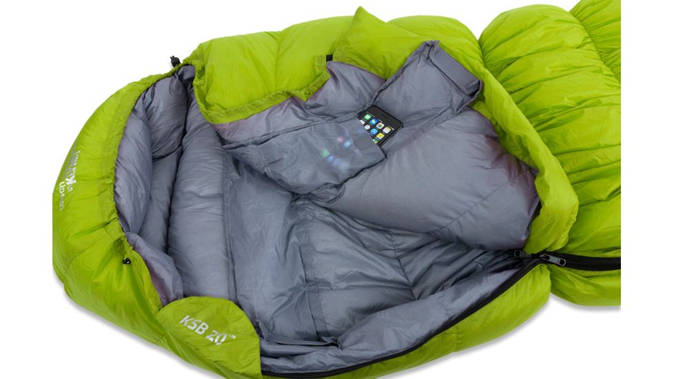 Klymit CampSaver KSB 20 Down Sleeping Bag, Green, 13KBGRCSC