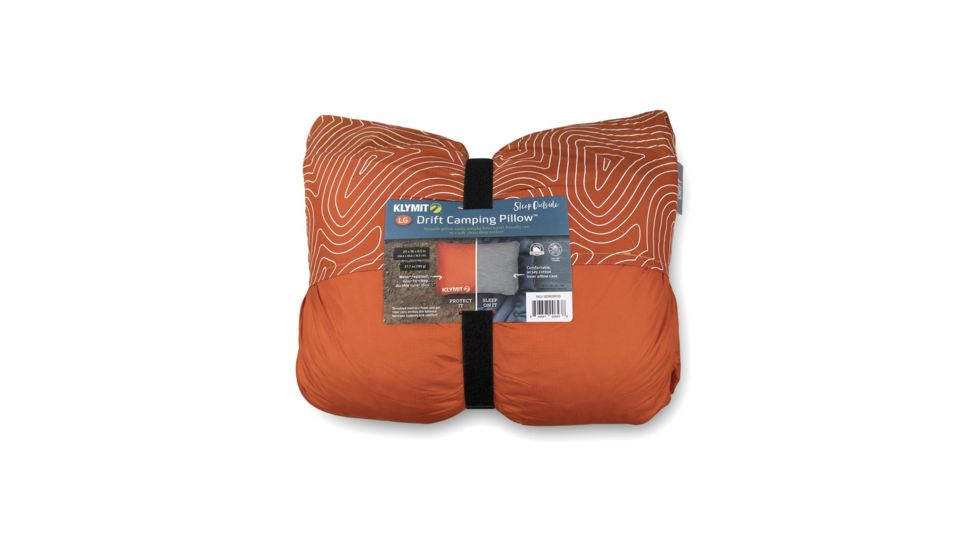 Klymit Drift Car Camp Pillow, Orange, Large, 12DROR01D