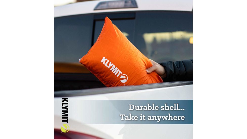 Klymit Drift Car Camp Pillow, Orange, Regular, 12DROR01C