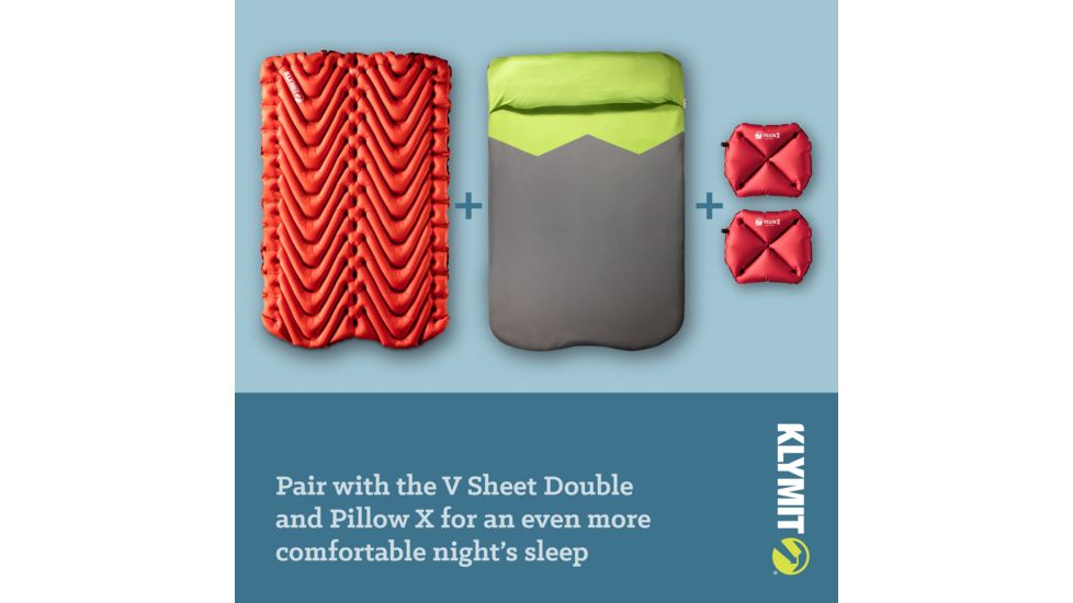 Klymit Insulated Double V Sleeping Pad, Orange, 06IDOR02E