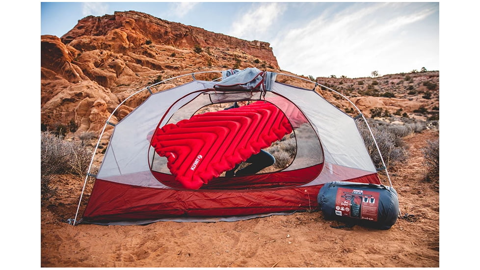 Klymit Insulated Static V Luxe Sleeping Pad, Red, Extra Large, 06LIRD02D