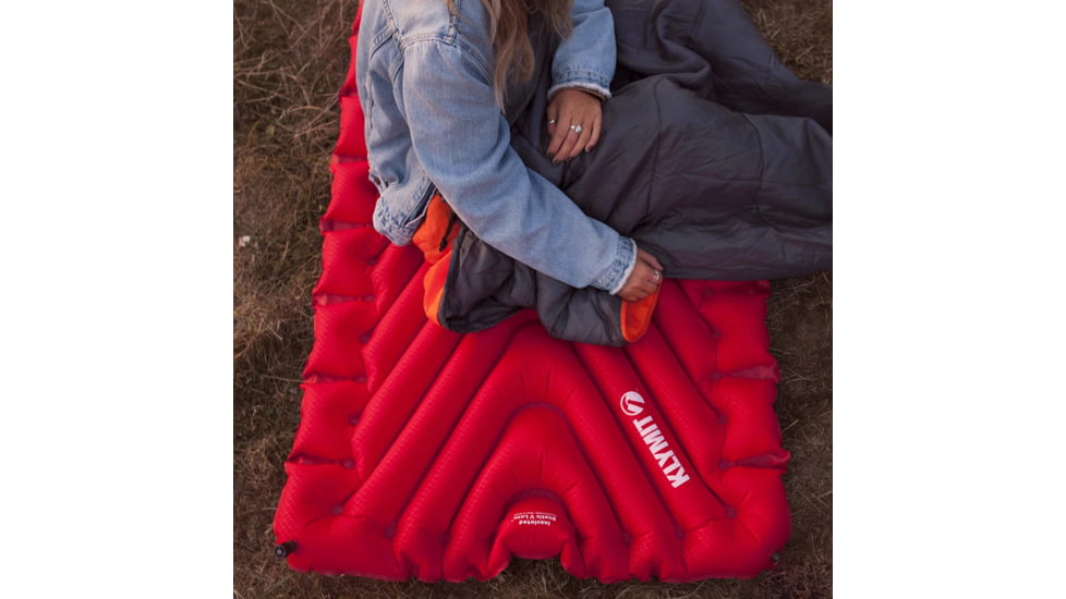 Klymit Insulated Static V Luxe Sleeping Pad, Red, Extra Large, 06LIRD02D