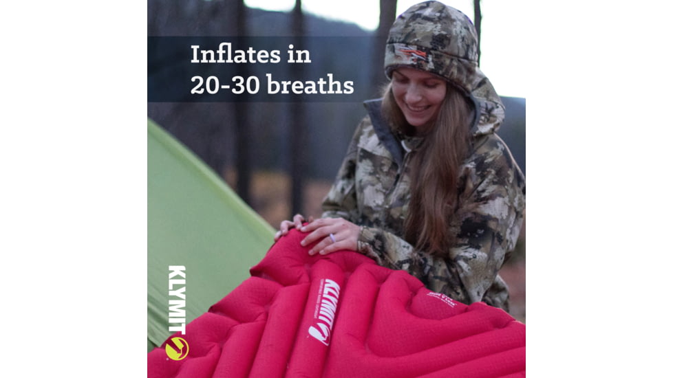 Klymit Insulated Static V Luxe Sleeping Pad, Red, Extra Large, 06LIRD02D