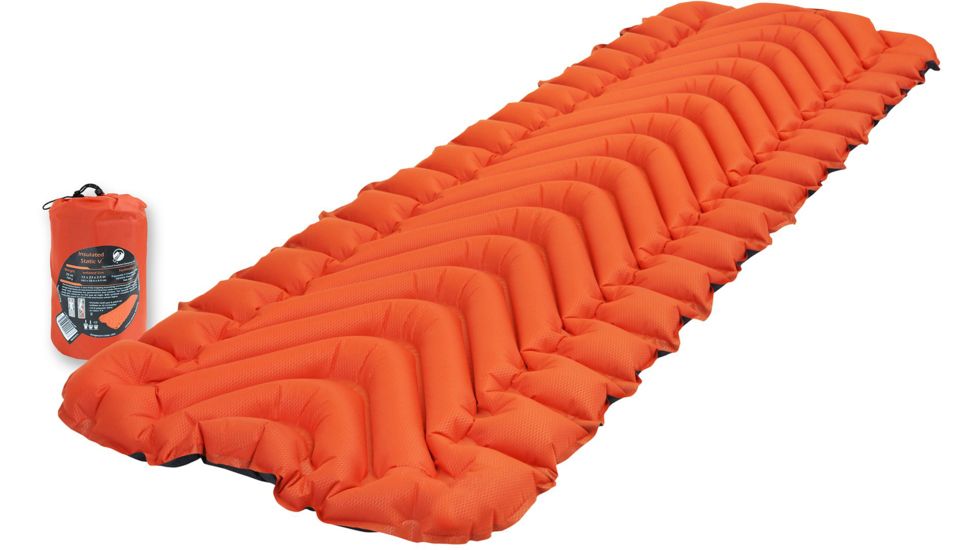 Klymit Insulated Static V Sleeping Pad, Orange, Regular, 06IVOR02C