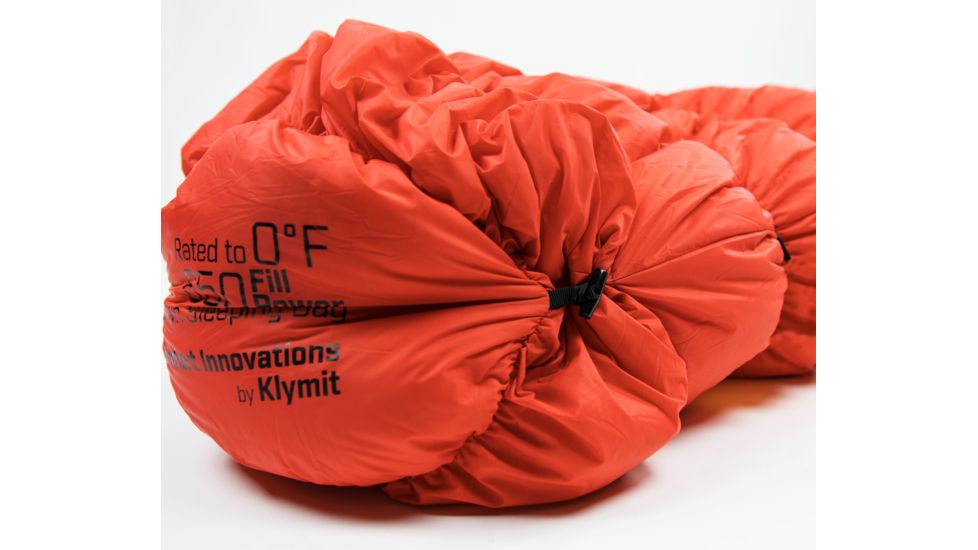 Klymit KSB 0 Degree Down Sleeping Bag, Orange, Regular, 13KZOR01C