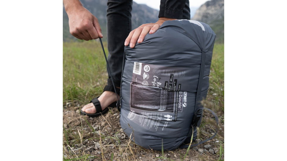 Klymit KSB Double Sleeping Bag, Grey / Light Grey, Double, 13DHGY30E