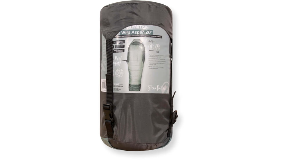 Klymit Wild Aspen Sleeping Bag, 20 Degrees, Green, Large, 13WAGR20D