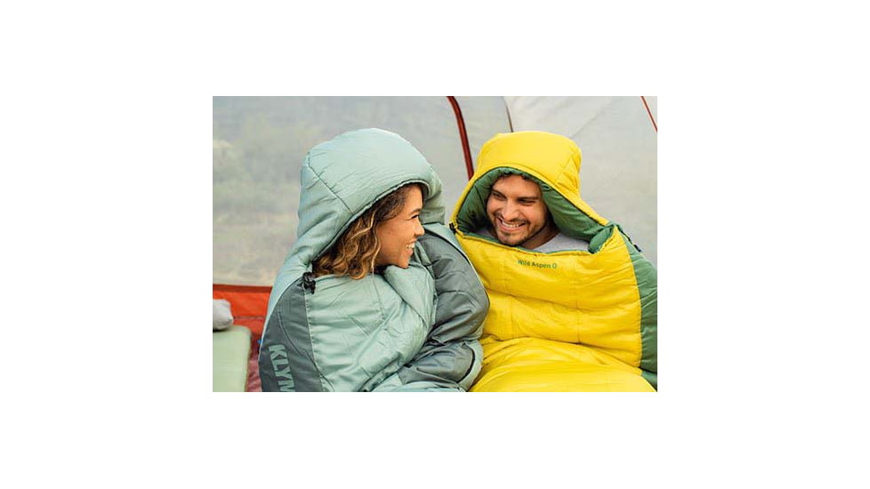 Klymit Wild Aspen Sleeping Bag, 20 Degrees, Green, Large, 13WAGR20D