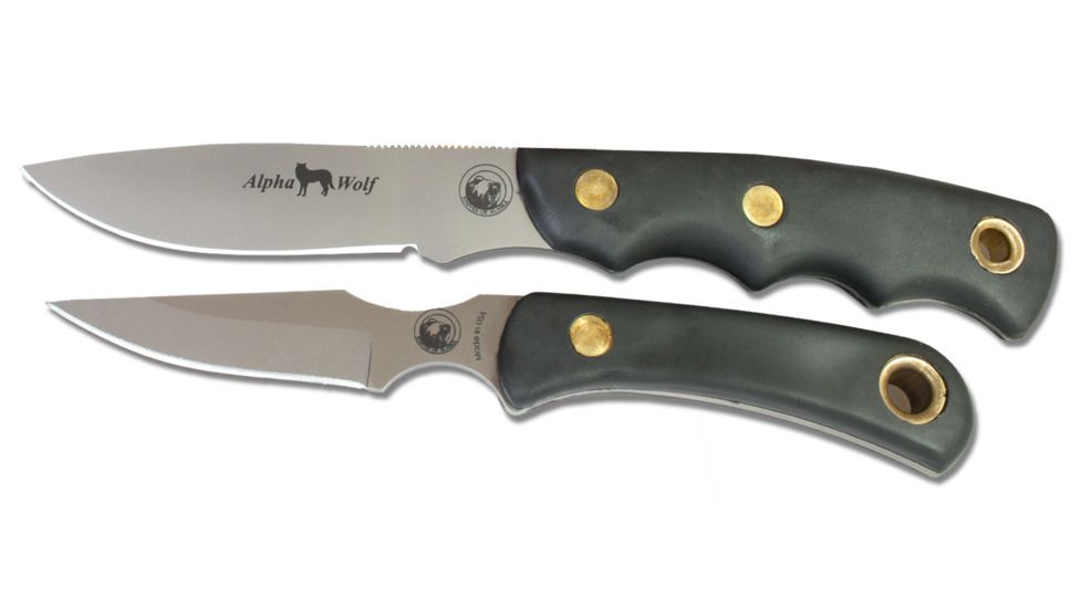 Knives of Alaska Alpha Wolf S30V Cub Combo Suregrip Handle Knives, Black, 00366FG