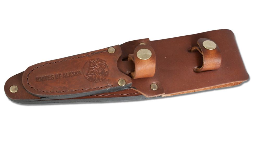 Knives of Alaska Alpha Wolf D2, Muskrat Combo Stag Handle Knives, Black, 00362FG