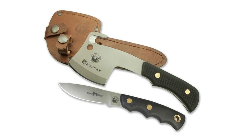 Knives of Alaska Bobcat D2 Mini-Hatchet Combo, Black 00970FG