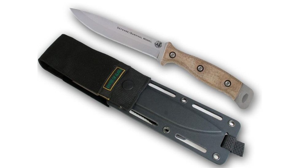 Knives of Alaska Defense Survival D2 G-10, Kydex Sheath, Tan 00844FG