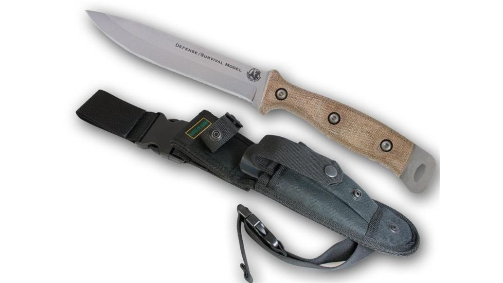 Knives of Alaska Defense Survival D2 G-10, Nylon Sheath, Tan 00843FG