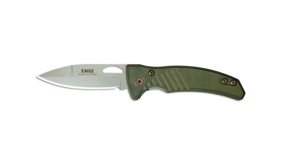 Knives of Alaska Eagle Liner Lock S30V Folding Knife, G10 Handle, Black, 00792FG