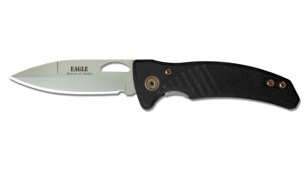 Knives of Alaska Eagle Liner Lock S30V Folding Knife, G10 Handle, Black, 00792FG