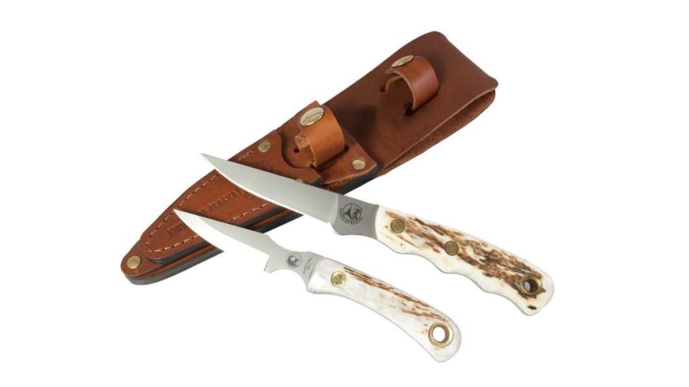 Knives of Alaska Jeager D2 Cub Combo Knives, Stag Handle, Natural 00255FG