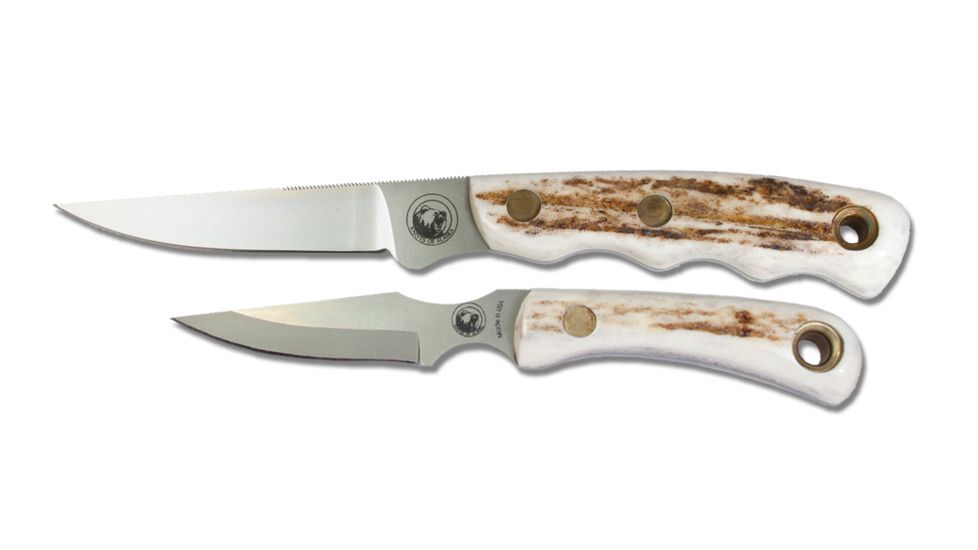 Knives of Alaska Jeager D2 Cub Combo Knives, Stag Handle, Natural, 00255FG