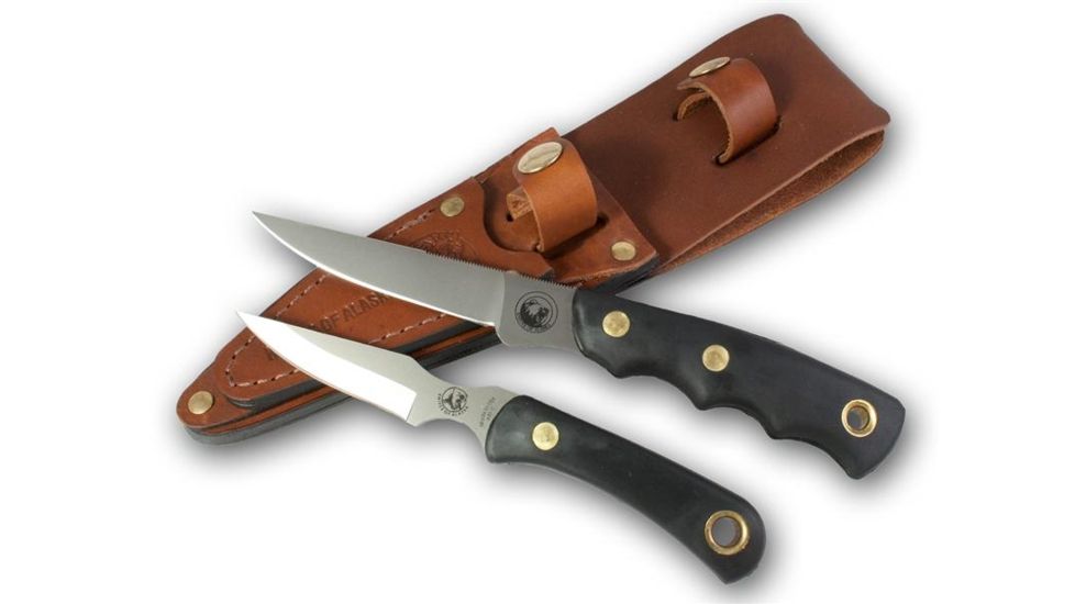 Knives of Alaska Jeager D2 Cub Combo Knives, Suregrip Handle, Black 00256FG