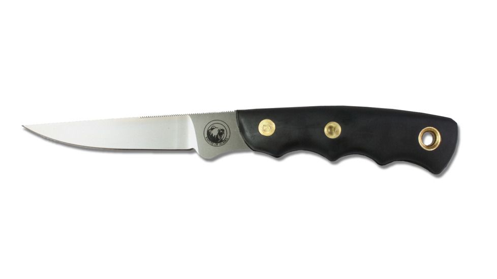 Knives of Alaska Jeager D2 Fixed Blade Knife, Suregrip Handle, Black, 00113FG