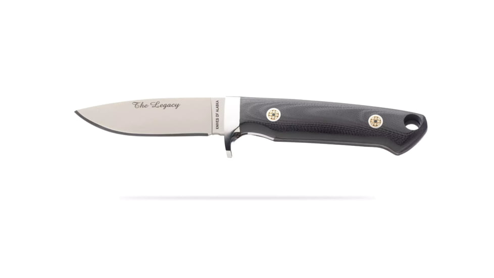 Knives of Alaska Legacy Fixed Blade Knife, 3.25in, CPM-S30V Stainless Steel, Drop Point Blade, G10, Black Handle, 00962FG