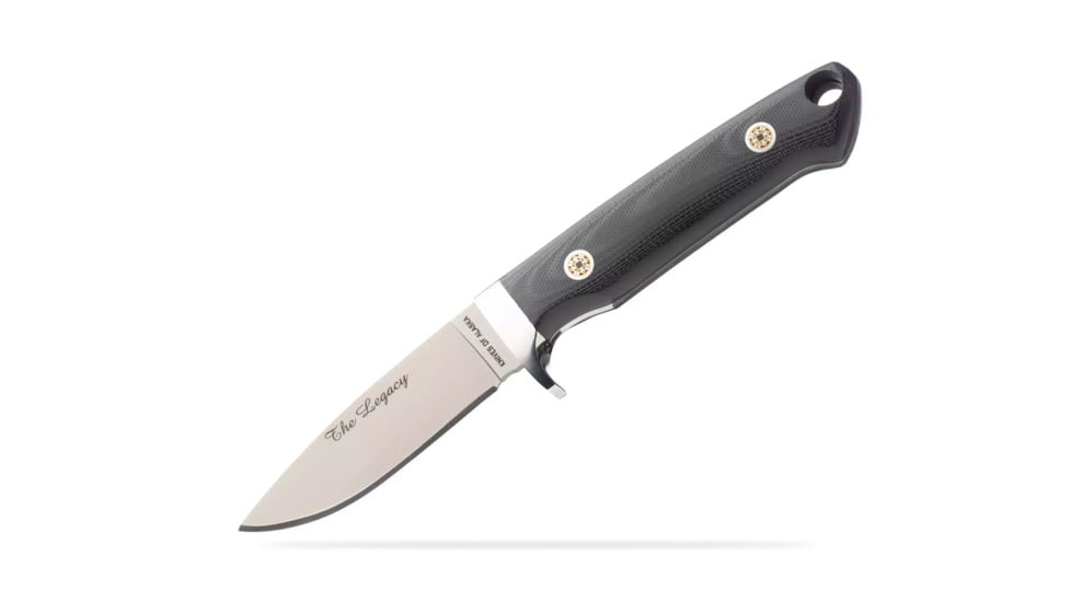 Knives of Alaska Legacy Fixed Blade Knife, 3.25in, CPM-S30V Stainless Steel, Drop Point Blade, G10, Black Handle, 00962FG