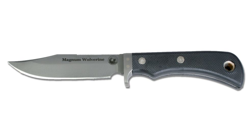 Knives of Alaska Magnum Wolverine D2 Knife, Suregrip Handle, Black, 00158FG