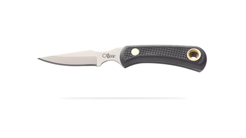 Knives of Alaska Muskrat / Cub Bear Combo Fixed Blade Knives, 2.25in / 2.75in, CPM-S30V Stainless Steel, Round Point/Caping Blade, Santoprene, Black Handle, 00102FG