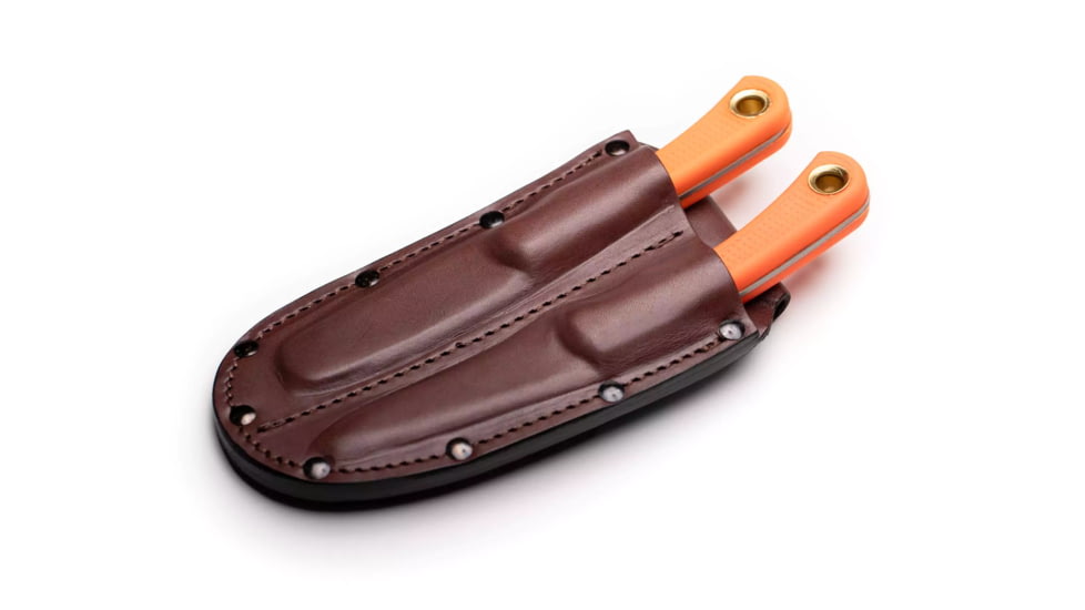 Knives of Alaska Muskrat/Cub Bear Combo Fixed Blade Knives, 2.25in/2.75in, Magnacut Stainless Steel, Round Tip/Caping Blade, Suregrip, Orange, 00106FG