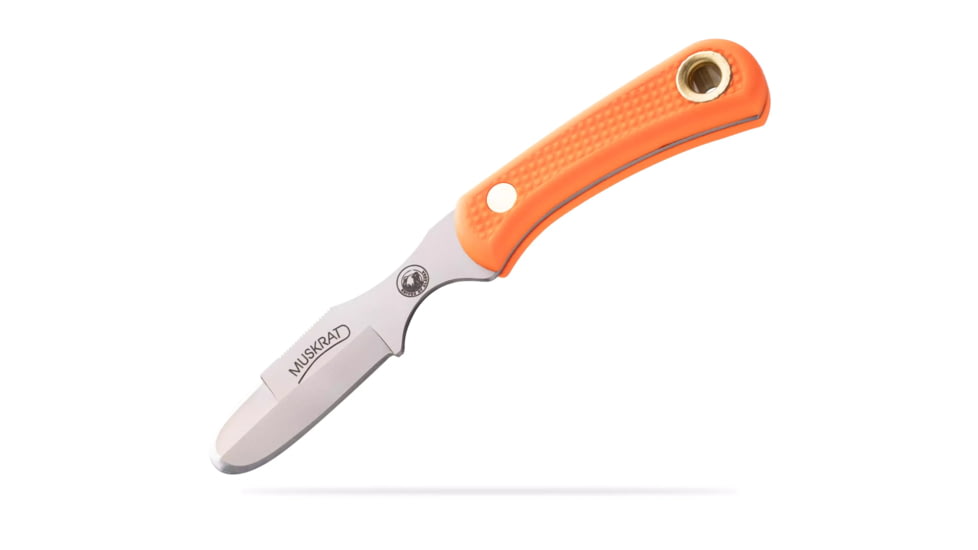 Knives of Alaska Muskrat/Cub Bear Combo Fixed Blade Knives, 2.25in/2.75in, Magnacut Stainless Steel, Round Tip/Caping Blade, Suregrip, Orange, 00106FG