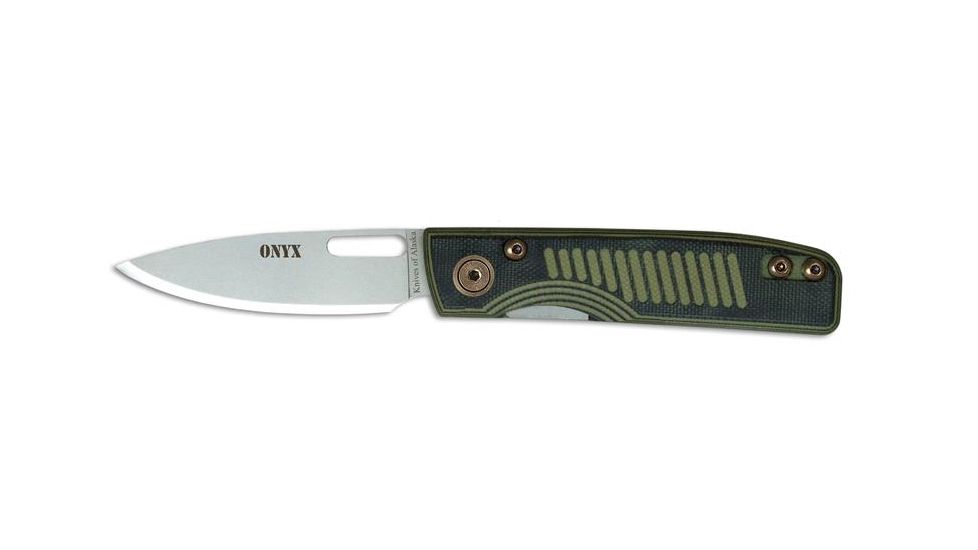 Knives of Alaska Onyx Liner Lock S30V Folding Knife, G10 Handle, Layered Olive Drab/Black 00795FG