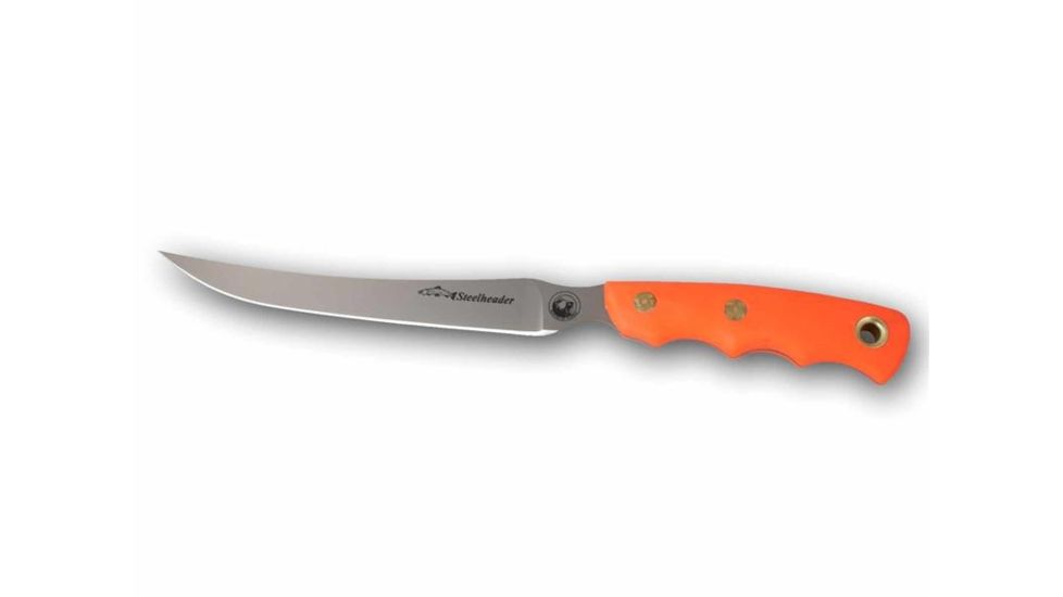 Knives of Alaska Steelheader 440C Fillet Knife, Suregrip Handle, Hunters Orange 00316FG