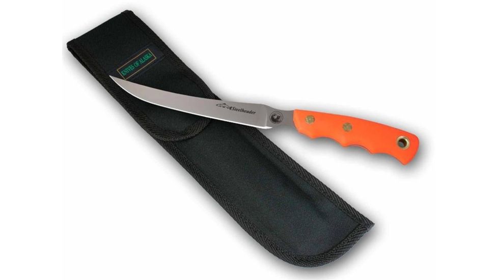 Knives of Alaska Steelheader 440C Fillet Knife, Suregrip Handle, Hunters Orange 00316FG
