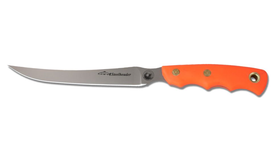 Knives of Alaska Steelheader 440C Fillet Knife, Suregrip Handle, Hunters Orange, 00316FG