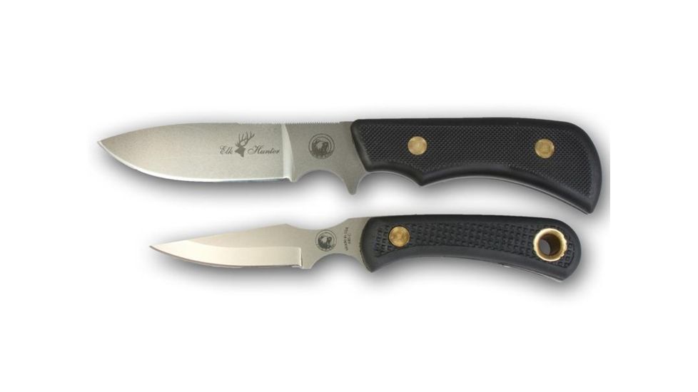Knives of Alaska Trekker Elk Hunter Cub Combo D2 Knives, Suregrip Handle, Black 00198FG