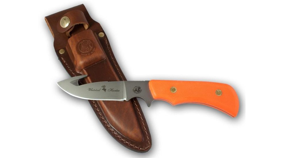 Knives of Alaska Trekker Series Whitetail Hunter D2 Knife, Suregrip Handle, Hunters Orange 00178FG