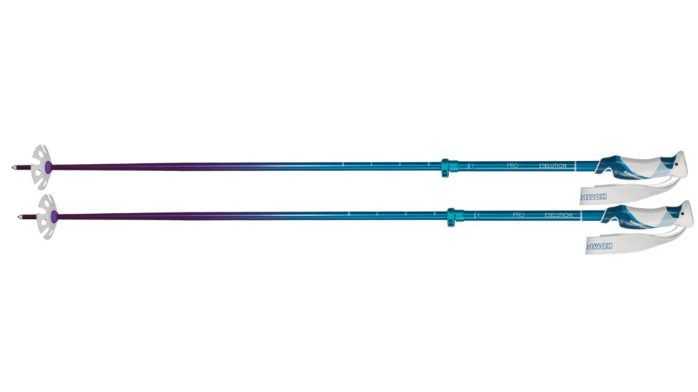 Komperdell Powder Pro Vario 105-135 cm Adjustable Ski Poles, Blue/Purple 1842207-04