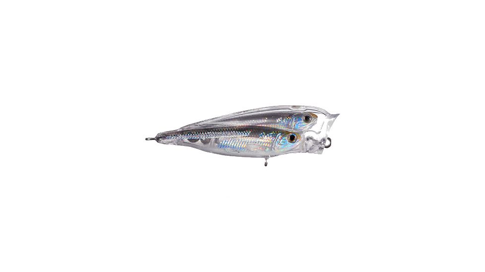 Koppers Live Target Glass Minnow Popper Lure 3" - Silver/Smoke 120892