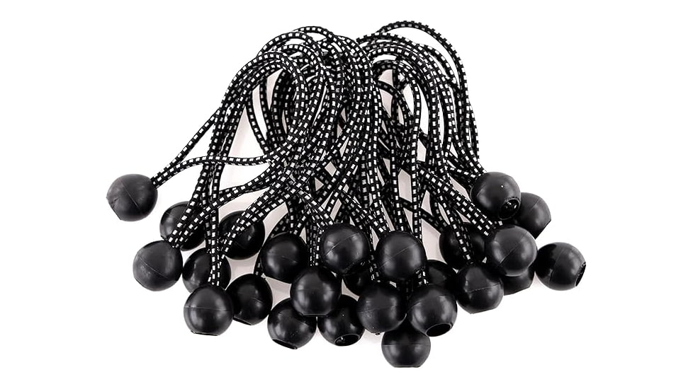 Kotap Black Ball Bungee, 6in, Black, 25Pk, BB-6B