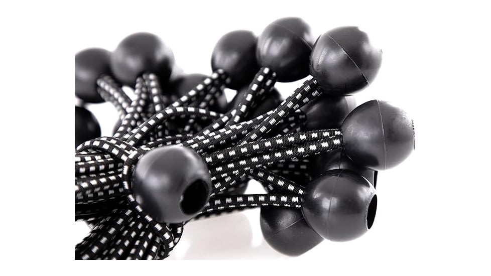 Kotap Black Ball Bungee, 6in, 25 Pack, Black, BB-6B
